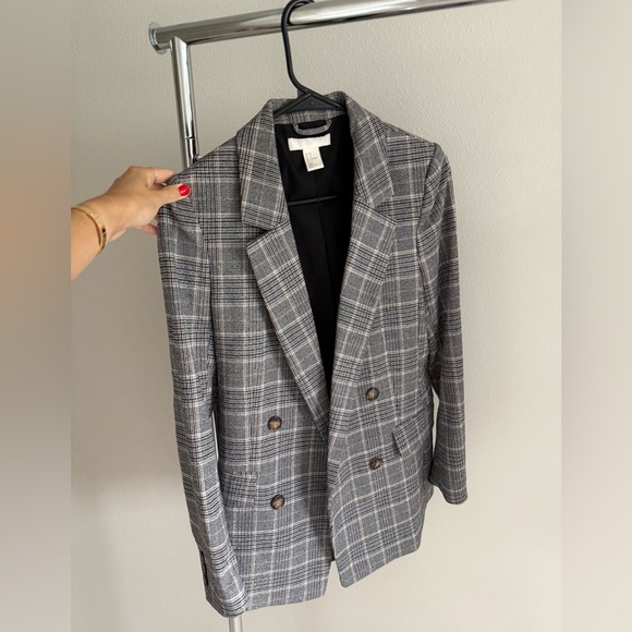 H&M Gray Blazer Classic Suit Jacket - Picture 1 of 3